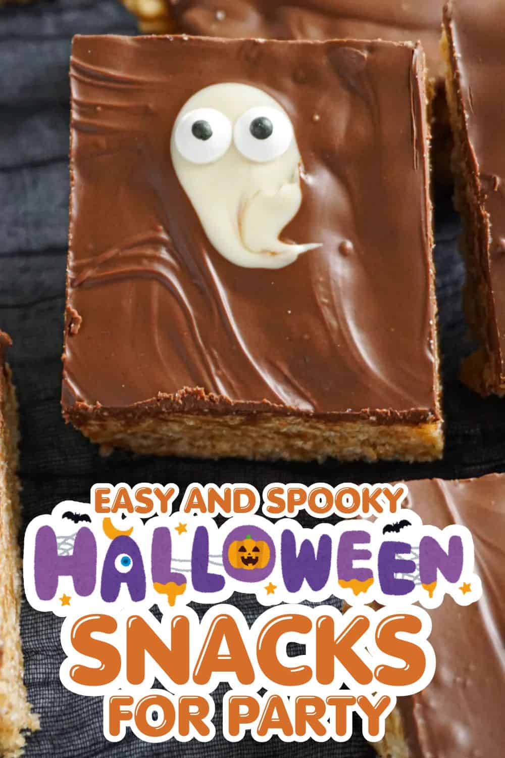Halloween chocolate treat with ghost design, perfect for spooky parties.