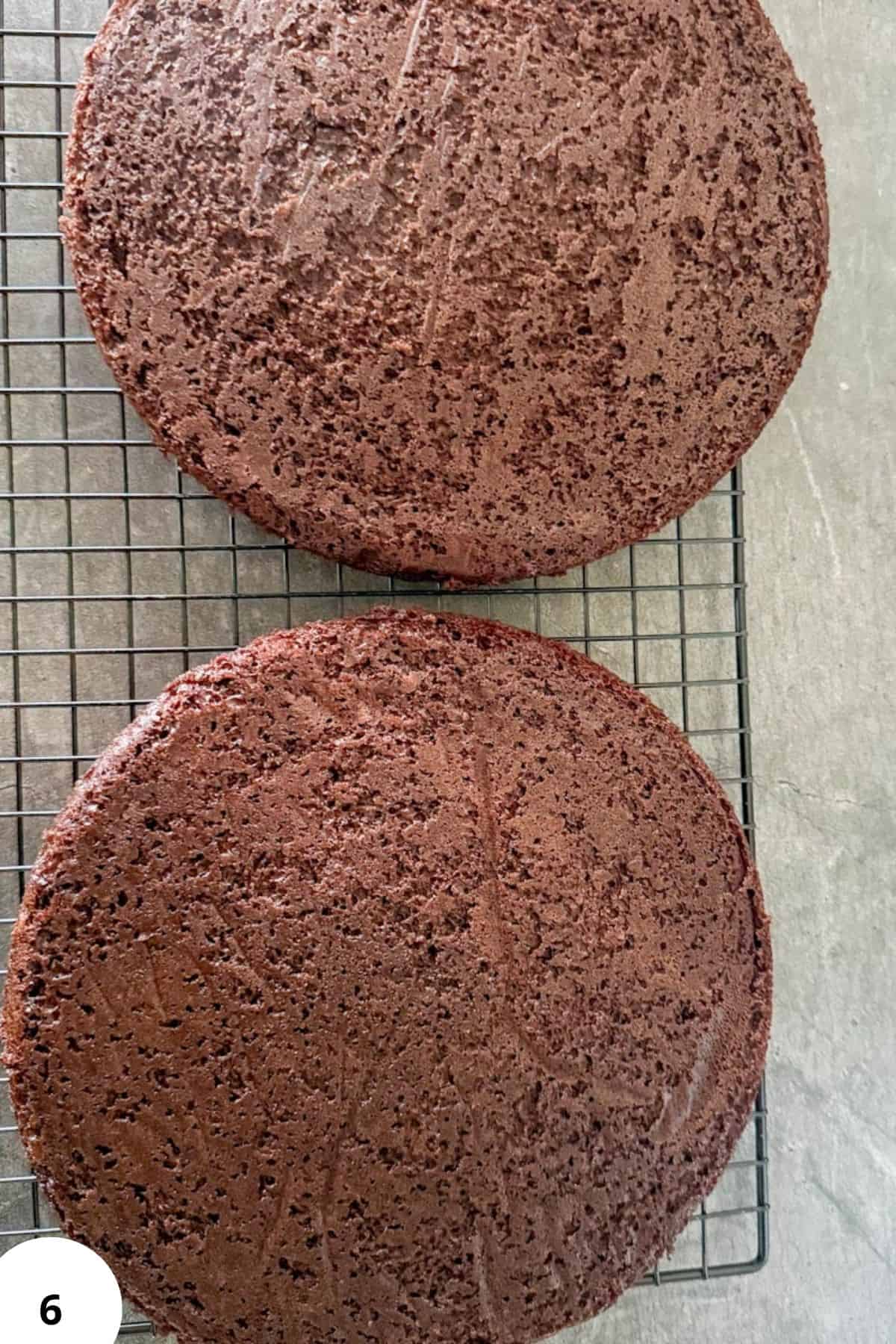 Chocolate sourdough bread after stretch and fold process, cooling on a wire rack.