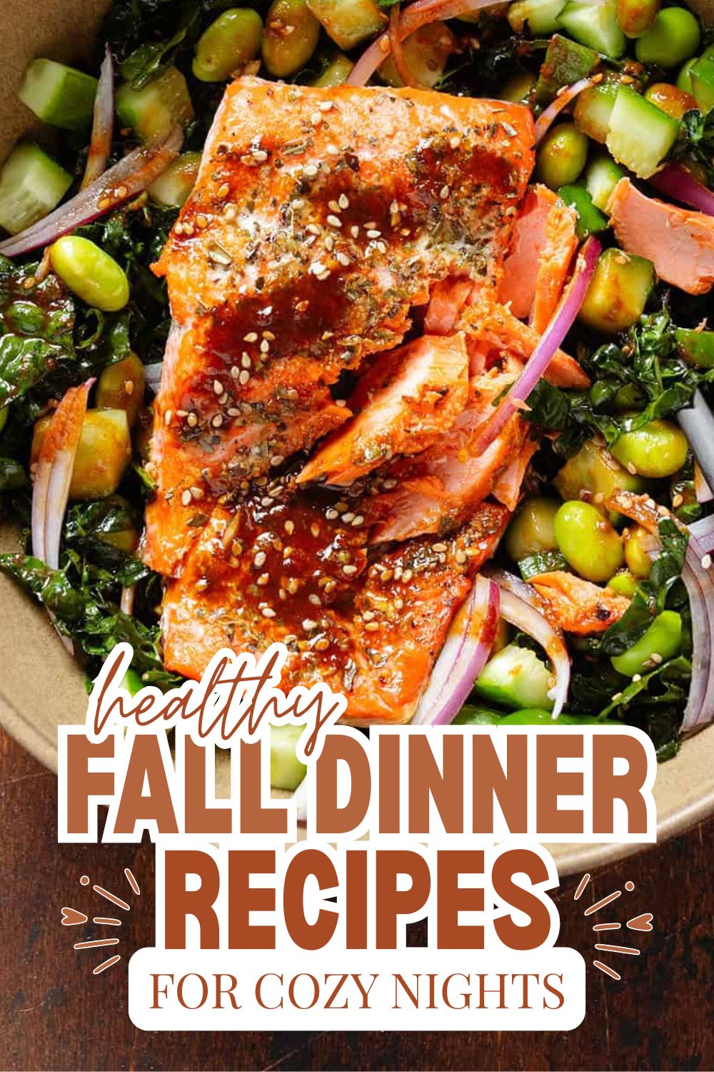 Baked salmon with vegetables, healthy fall dinner idea for cozy nights.