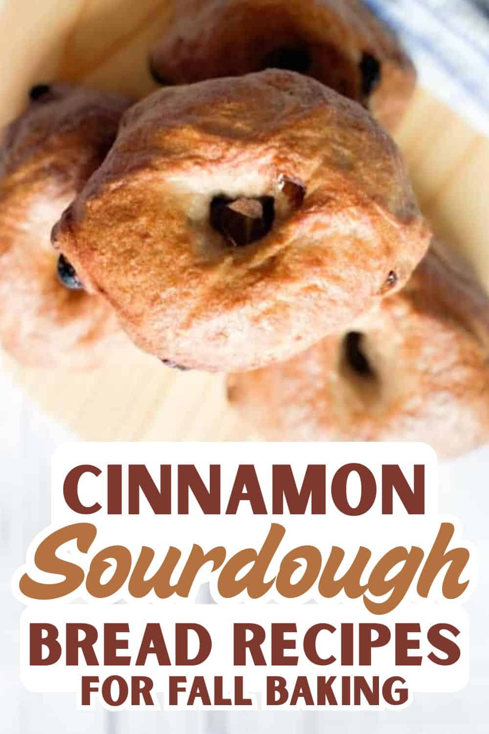 Close-up of freshly baked cinnamon sourdough bread with a golden crust.