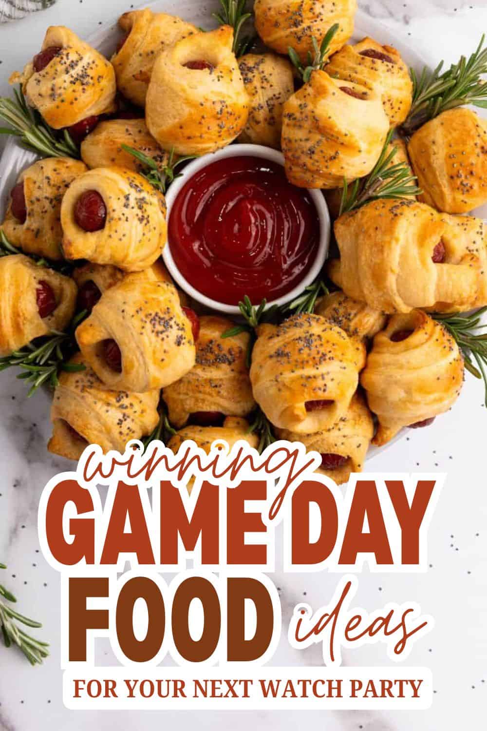 Delicious stuffed pastry bites with ketchup and herbs for game day.