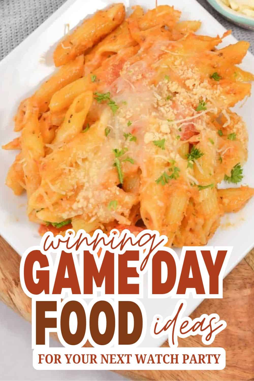 Delicious pasta dish with cheese and herbs for game day.