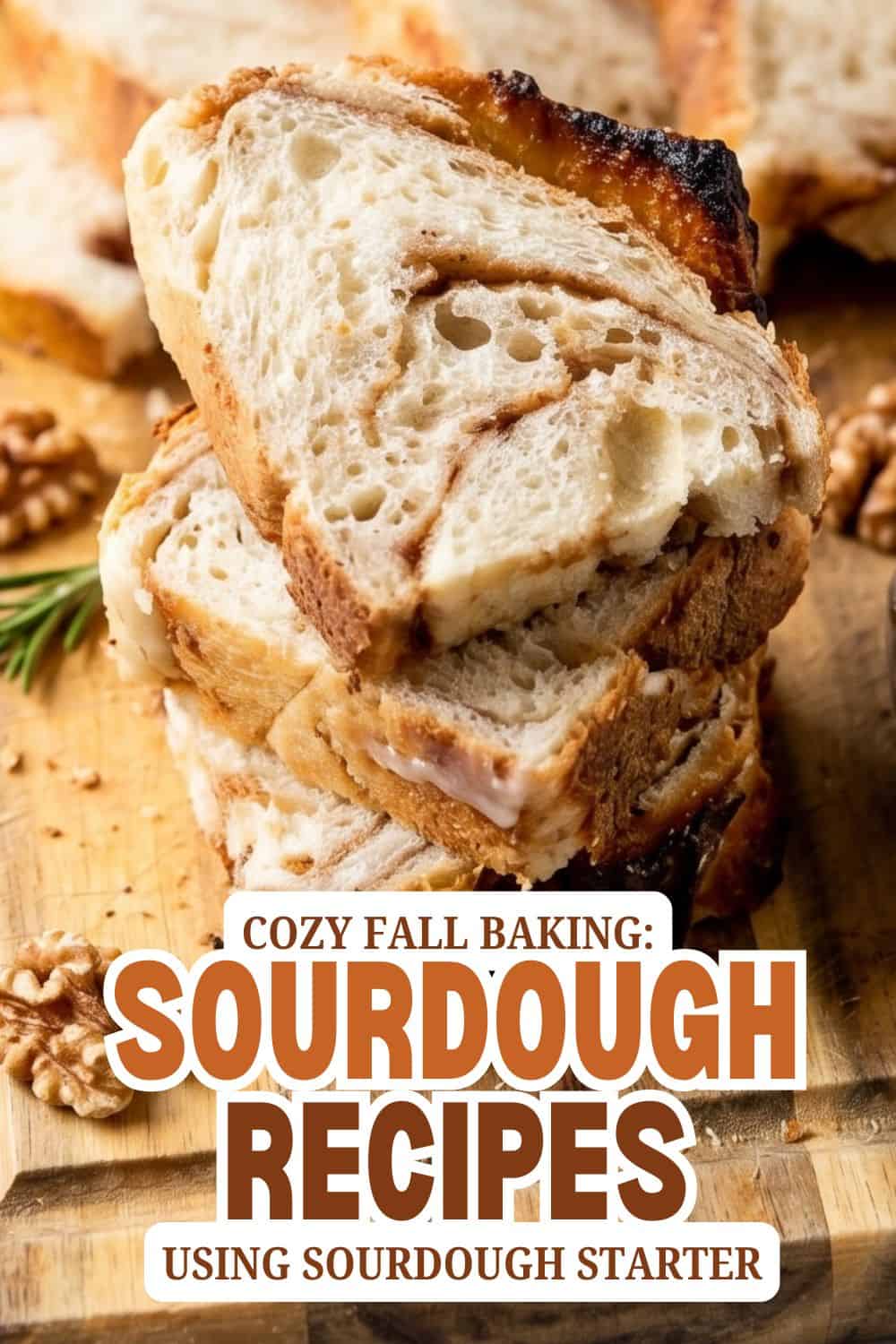 Close-up of sliced sourdough bread with a crispy crust and airy crumb.