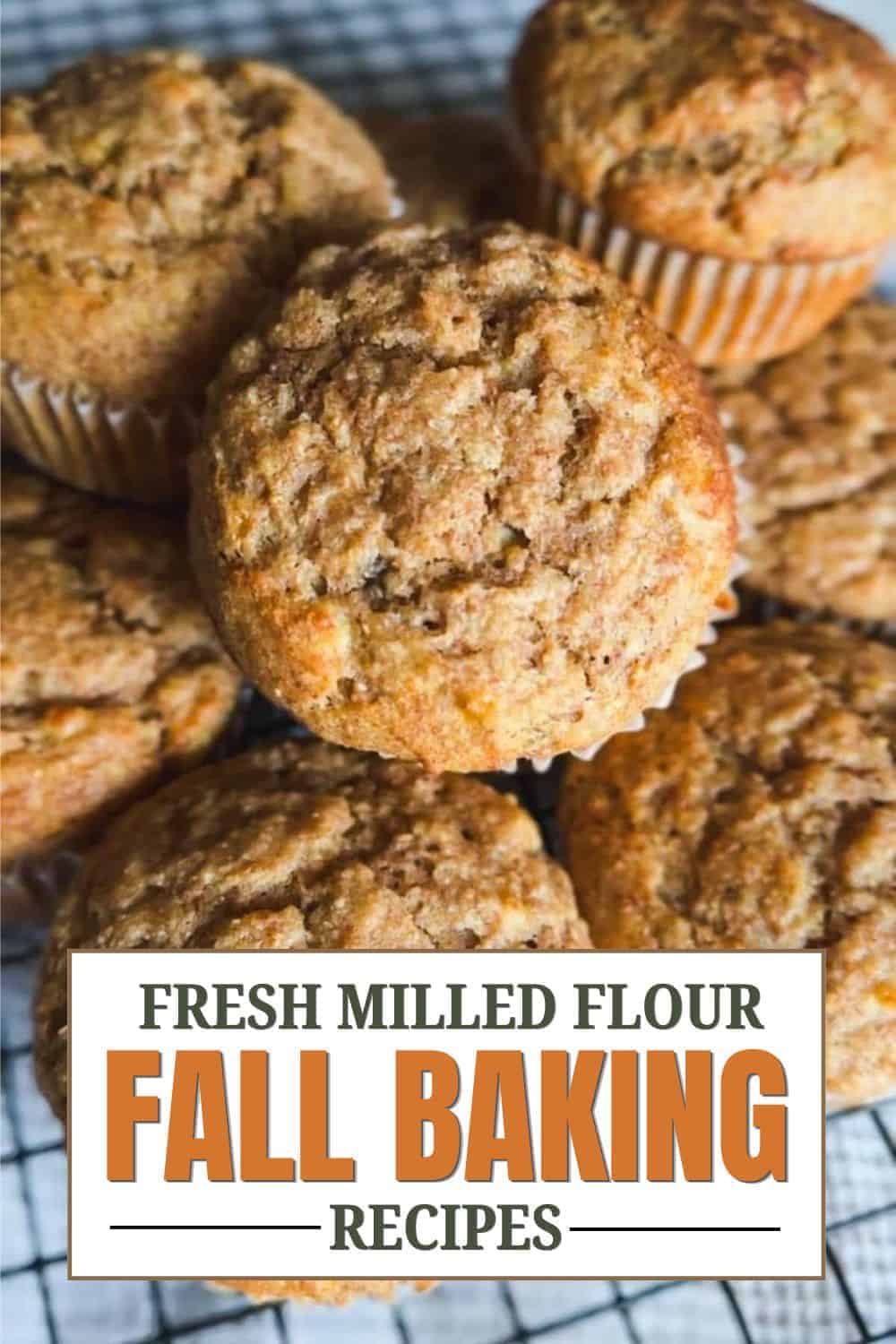 Close-up of freshly baked muffins with a rustic texture.