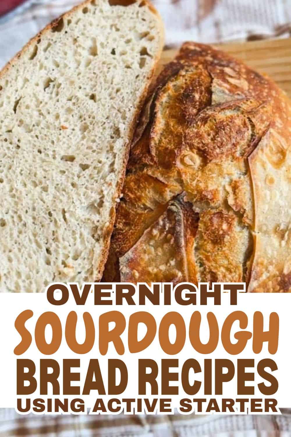 Freshly baked sourdough bread with a crispy crust and soft interior.