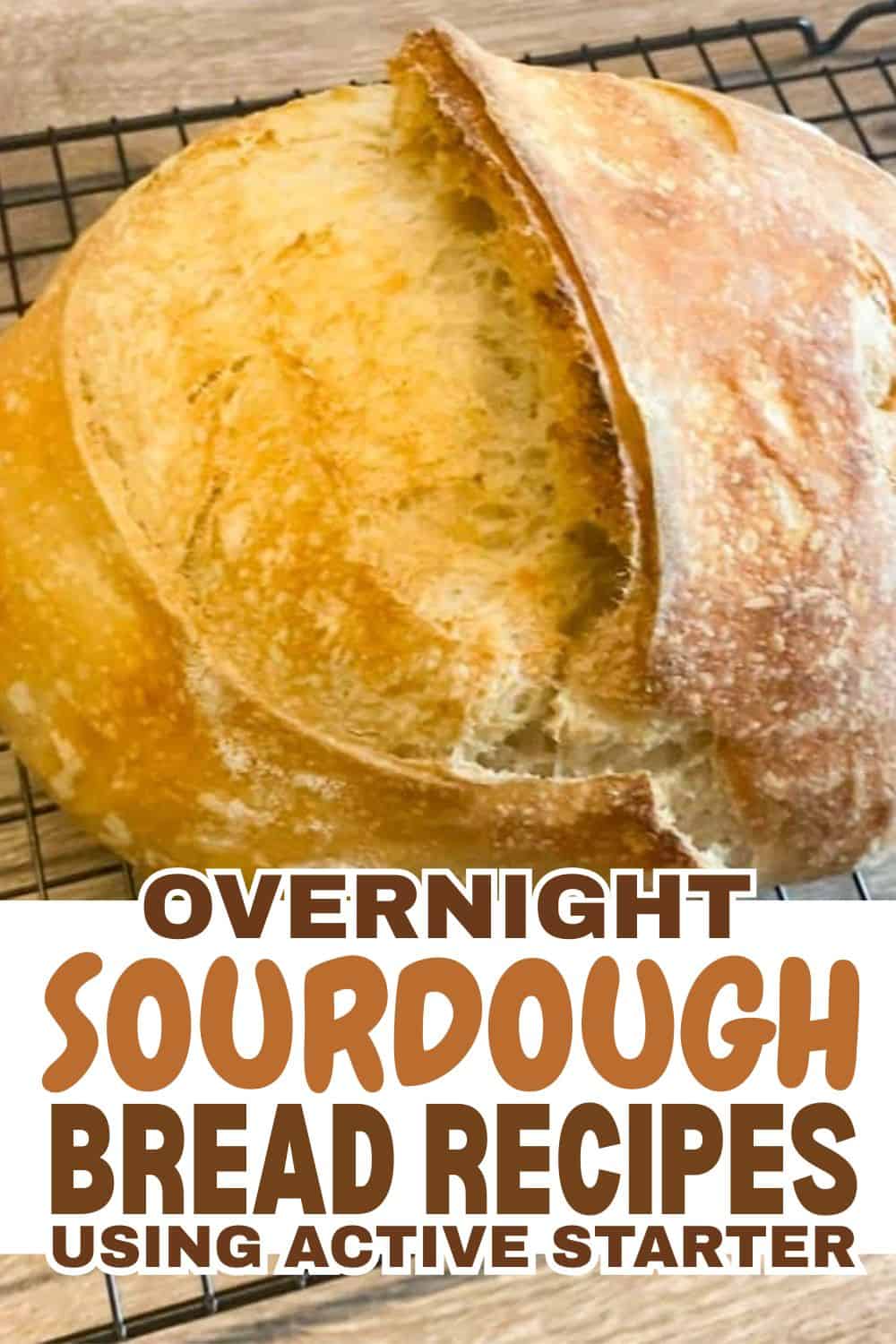 Freshly baked sourdough bread with a golden crust and soft interior.