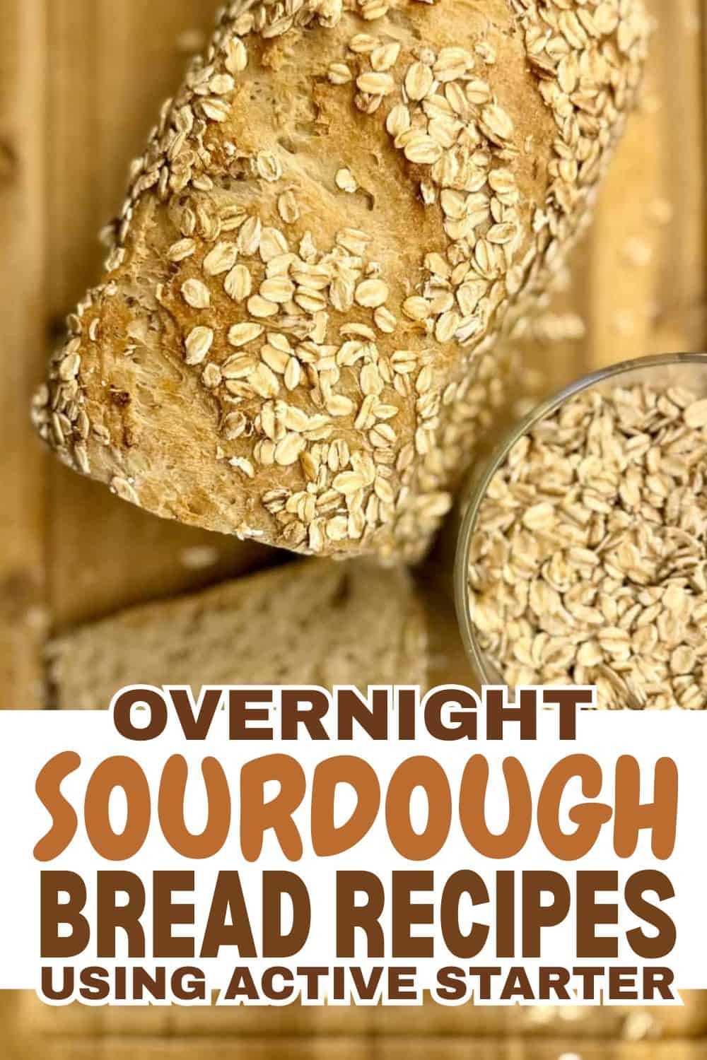 Freshly baked sourdough bread with oats, perfect for overnight recipes.