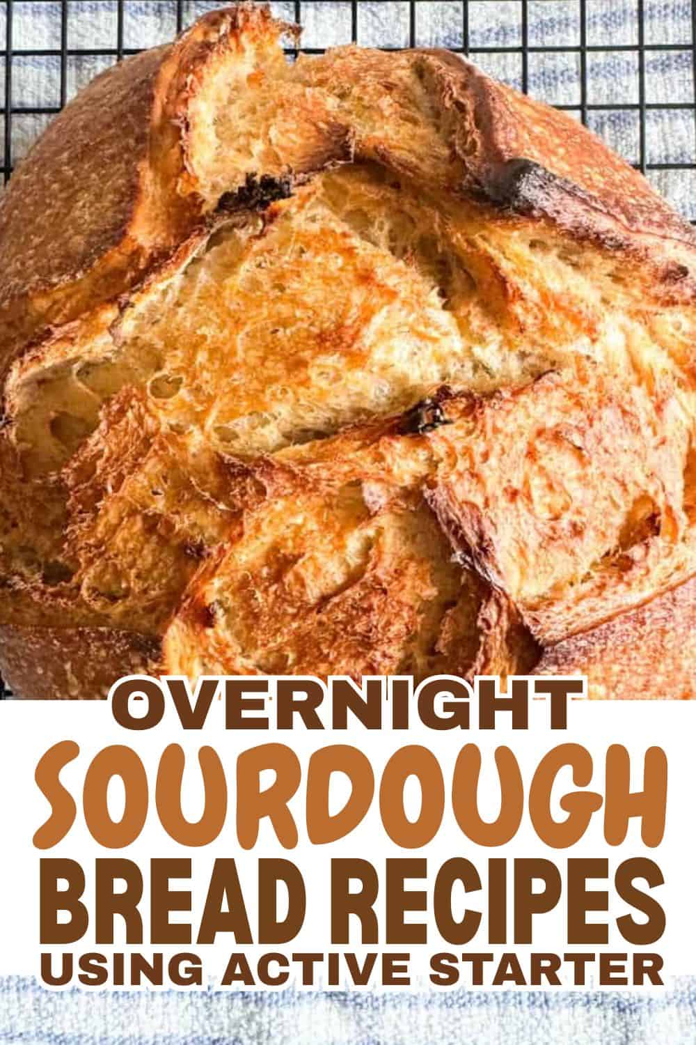 Freshly baked sourdough bread with a golden crust and airy interior.