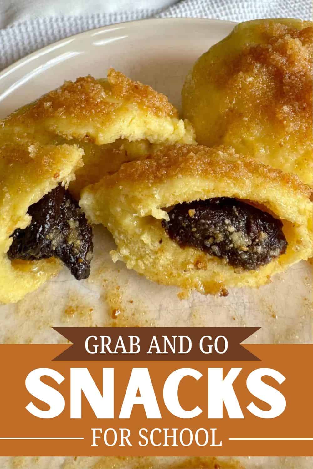 Golden fried snacks with dark filling, perfect for school lunch or snack time.