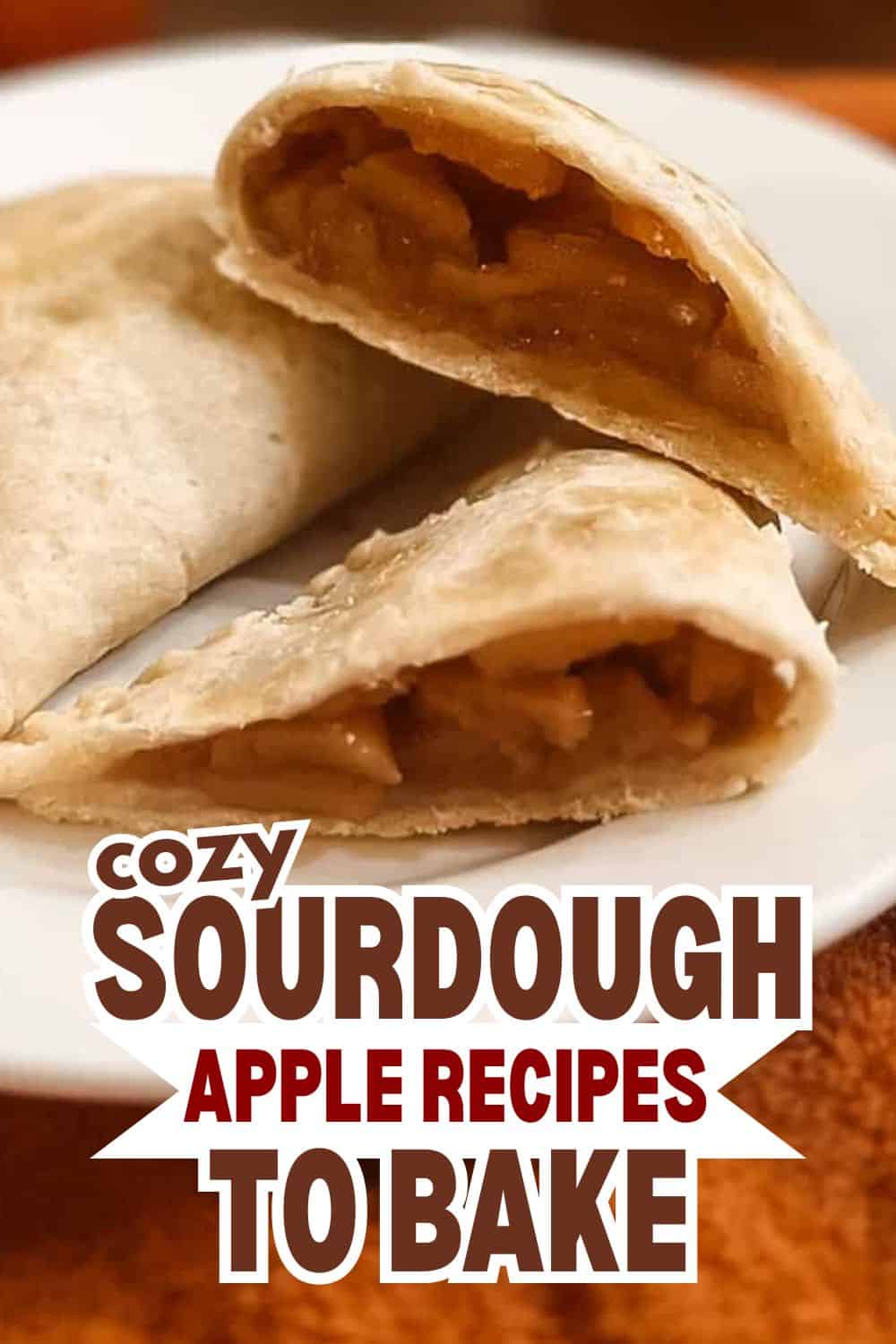 Close-up of baked sourdough apple pie with golden crust.