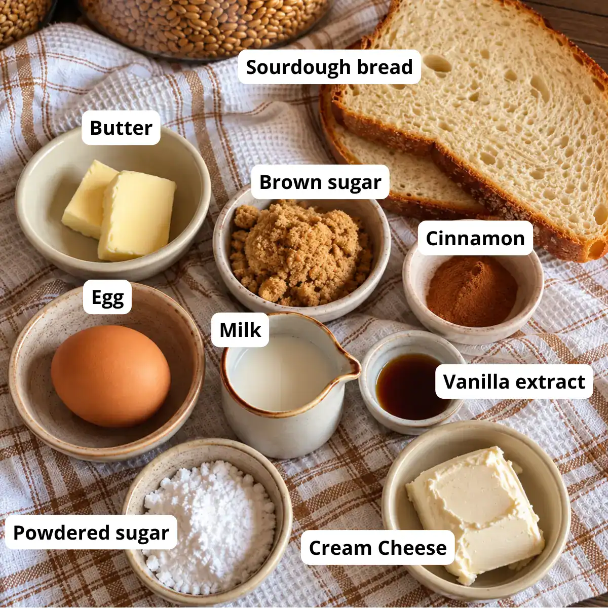 ingredients to make cinnamon french toast using sourdough bread