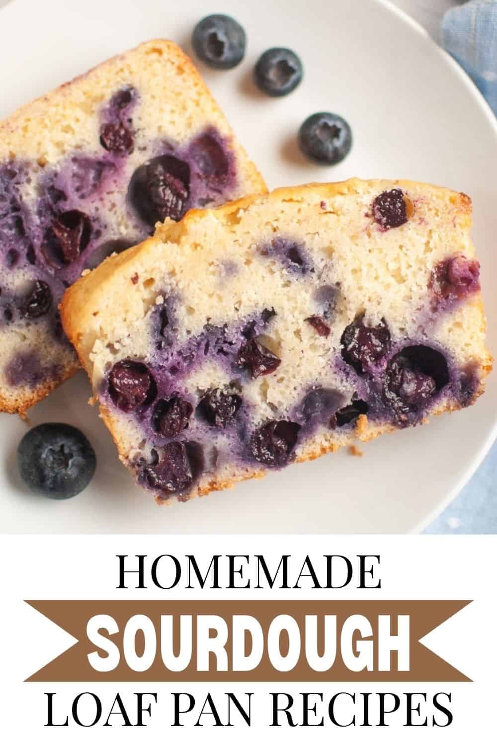 Fresh homemade sourdough bread with blueberries on a white plate.