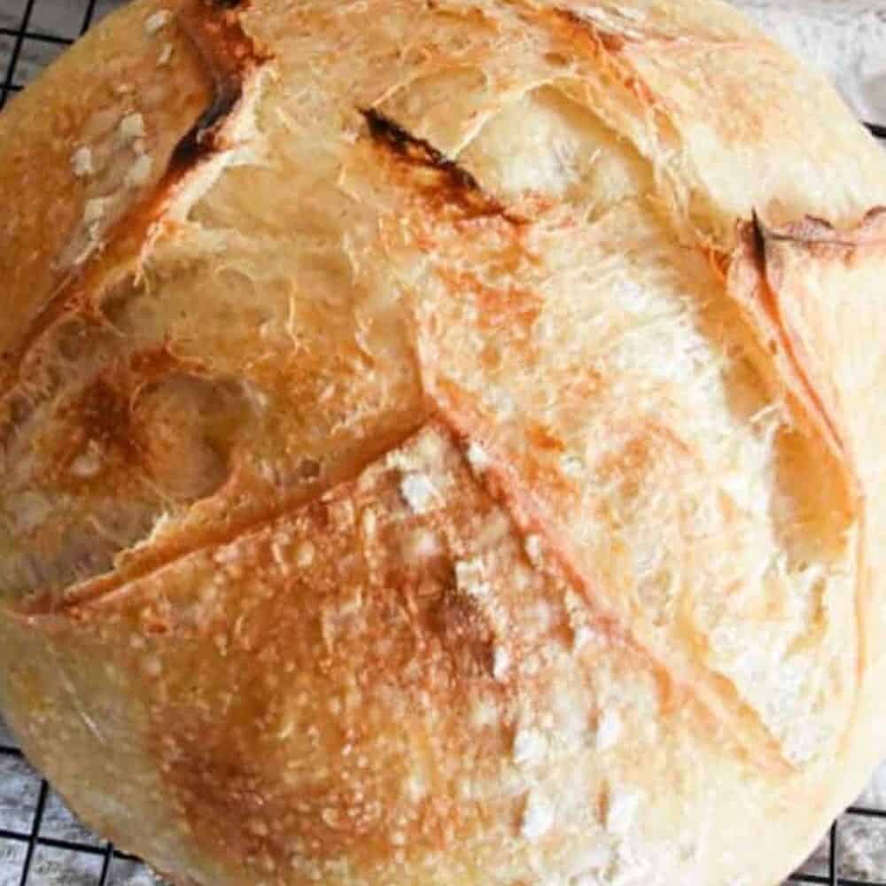 Artisan bread with a rustic crust, perfect for baking enthusiasts.